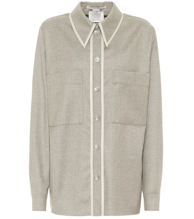 Stella Mccartney Ariel Wool Flannel Shirt In Grey