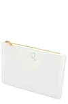 Cathy's Concepts Personalized Vegan Leather Pouch In White Q