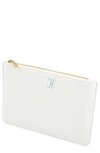 Cathy's Concepts Personalized Vegan Leather Pouch In White H