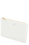 Cathy's Concepts Personalized Vegan Leather Pouch In White N