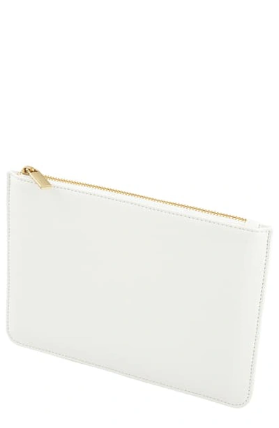 Cathy's Concepts Personalized Vegan Leather Pouch In White