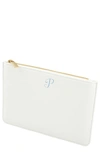 Cathy's Concepts Personalized Vegan Leather Pouch In White P