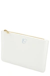 Cathy's Concepts Personalized Vegan Leather Pouch In White C