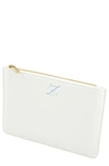 Cathy's Concepts Personalized Vegan Leather Pouch In White Z
