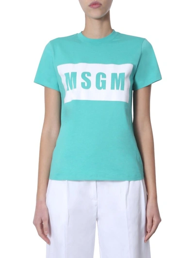 Msgm Women's Light Blue Cotton T-shirt