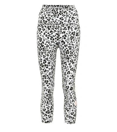 Adidas By Stella Mccartney Truepurpose Leopard-print Jersey Cropped Leggings In White