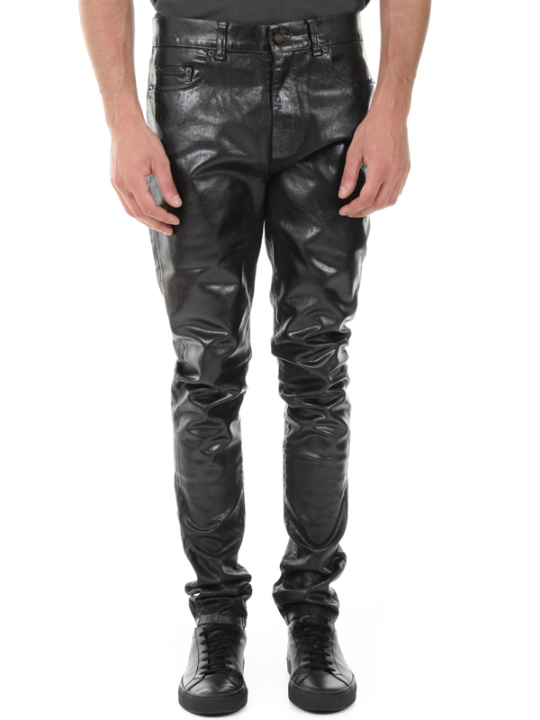 shiny black jeans