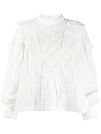 Isabel Marant Étoile Reign Ruffled Cotton Blouse In White