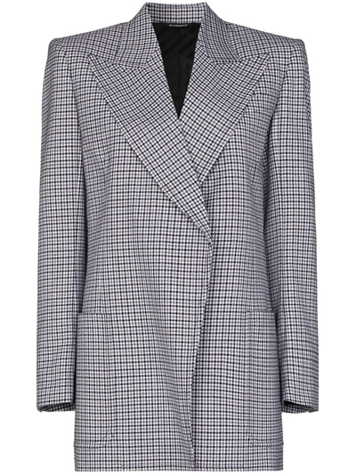 Givenchy Women's Masculine Double Breasted Plaid Wool Jacket In Black