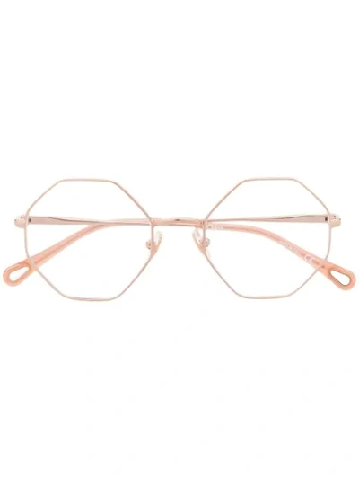 Chloé Octagonal-frame Glasses In Gold