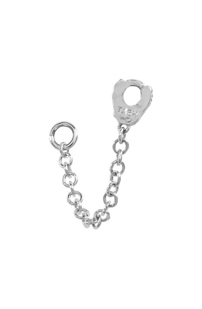 Maria Tash 14ct 16mm Single Chain Connecting Charm In White Gold