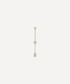 Maria Tash 18ct Medium Scalloped Set Pear And Round Diamond Pendulum Charm In Gold