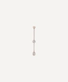 Maria Tash 18ct Medium Scalloped Set Pear And Round Diamond Pendulum Charm In Rose Gold