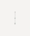 Maria Tash 18ct Medium Scalloped Set Pear And Round Diamond Pendulum Charm In White Gold