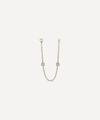 Maria Tash 18ct Double Scalloped Set Diamond Chain Connecting Charm In Gold