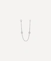 Maria Tash 18ct Double Scalloped Set Diamond Chain Connecting Charm In White Gold