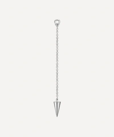 Maria Tash 14ct Long Pendulum Charm With Long Spike In White Gold