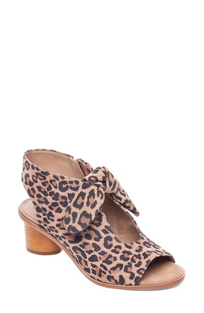Bernardo Luna Leopard Open-toe Knotted Booties In Sand Cheetah