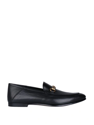 Gucci Jordaan Leather Loafers In Nero