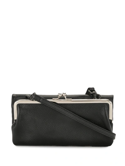Y's Kiss-lock Leather Mini Bag In Black