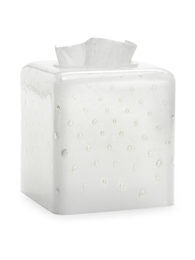 Labrazel Contessa White Tissue Box Cover In White/ Gold