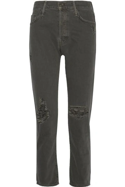 Mother The Cheeky Distressed High-rise Straight-leg Jeans | ModeSens