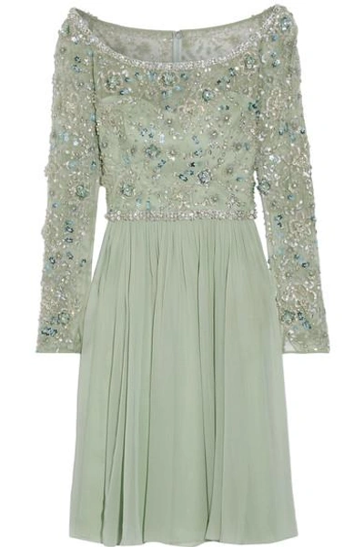 Jenny Packham Embellished Tulle And Silk-georgette Dress