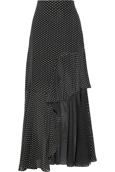 Rosetta Getty Asymmetric Ruffled Fil CoupÉ Chiffon Maxi Skirt | ModeSens