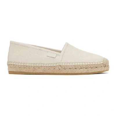 Gucci Pilar Logo-embossed Leather Espadrilles In 9022 White