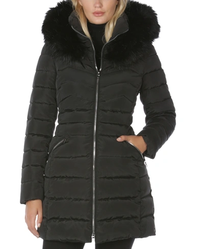 Laundry By Shelli Segal Women's Faux-fur-trim Hooded Puffer Coat
