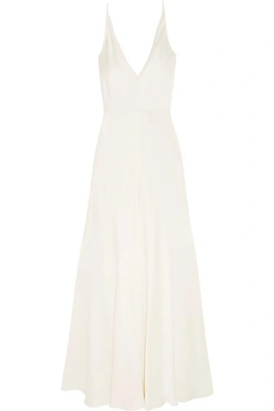 Gabriela Hearst Louise Herringbone Silk-jacquard Gown In Ivory