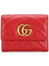 Gucci Gg Marmont Matelassé Wallet In Red