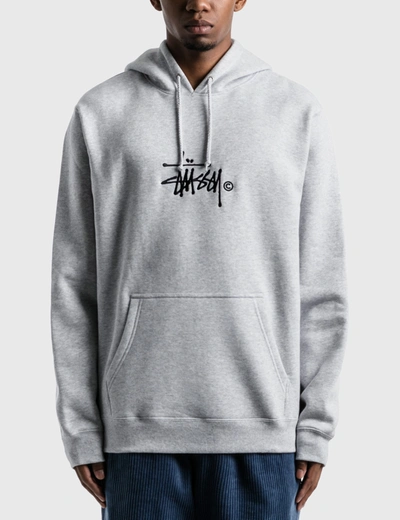 Stussy Hoodie Grey Large Logo Stussy Basic Hoodie Gray Stussy