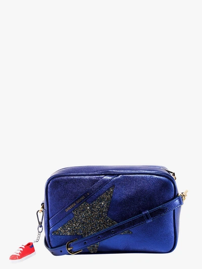 Golden Goose Metallic Glitter Crossbody Bag In Blue