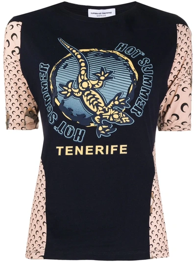 Marine Serre 'hot Summer' Graphic T-shirt In Blue