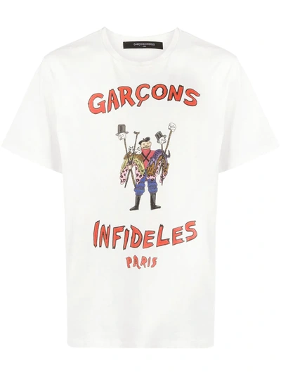 Garcons Infideles Maxims Graphic-print T-shirt In White