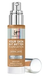 It Cosmetics Your Skin But Better Foundation + Skincare Tan Warm 42.5 1 oz/ 30 ml