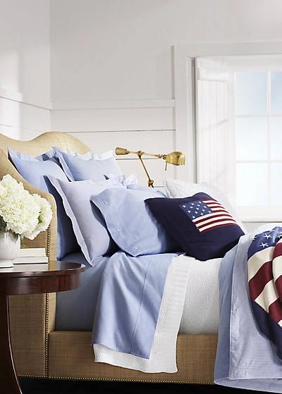 Ralph Lauren Rl Flag Cotton Throw Pillow In Navy
