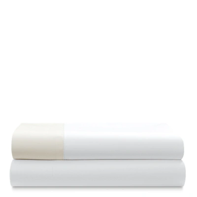 Ralph Lauren Organic Cotton Sateen Border Sheeting In Parchment