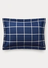 Polo Ralph Lauren Equestrian Windowpane Sham, Standard In Navy/cream