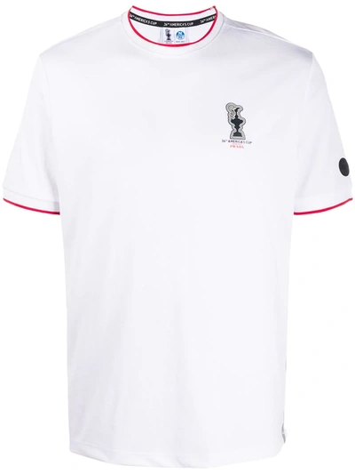 North Sails X Prada Cup Logo Print Short-sleeved T-shirt In White