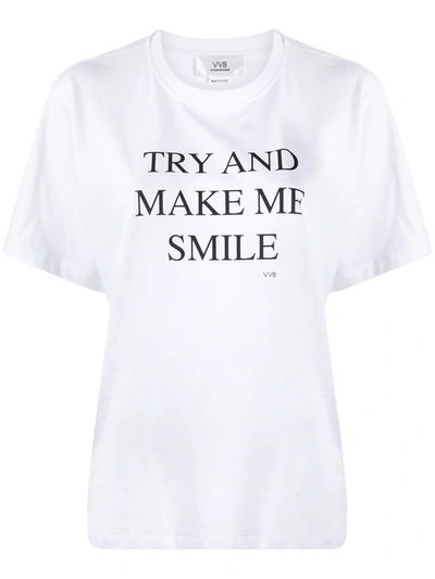 Victoria Victoria Beckham 'try And Make Me Smile' Slogan T-shirt In White