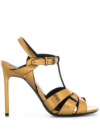 Saint Laurent Tribute 1110mm Sandals In Gold