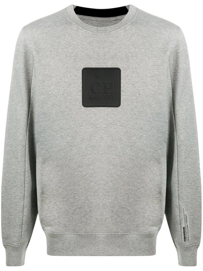 C.p. Company Logo Patch Long-sleeved Sweatshirt In Grey