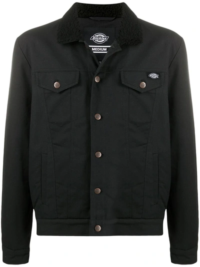 Dickies Construct Faux Shearling-collar Jacket In Black