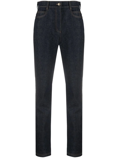 Fendi High Waist Slim-fit Jeans In Blue