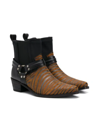 Cinzia Araia Kids' Ankle Cowboy Boots In Black