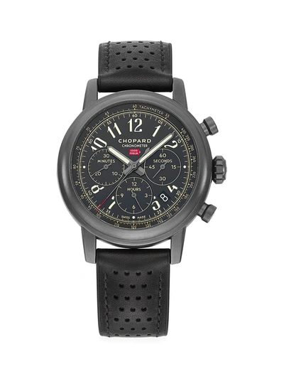 Chopard Men's Mille Miglia Limited Edition Stainless Steel & Leather Strap Chronograph Watch In Black