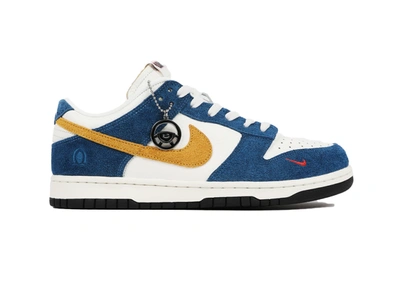 Pre-owned Nike  Dunk Low Kasina Industrial Blue In Sail/university Gold-industrial Blue
