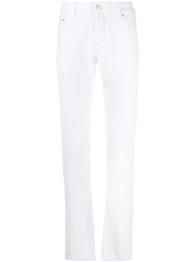 Jacob Cohen Corduroy Slim-fit Trousers In White